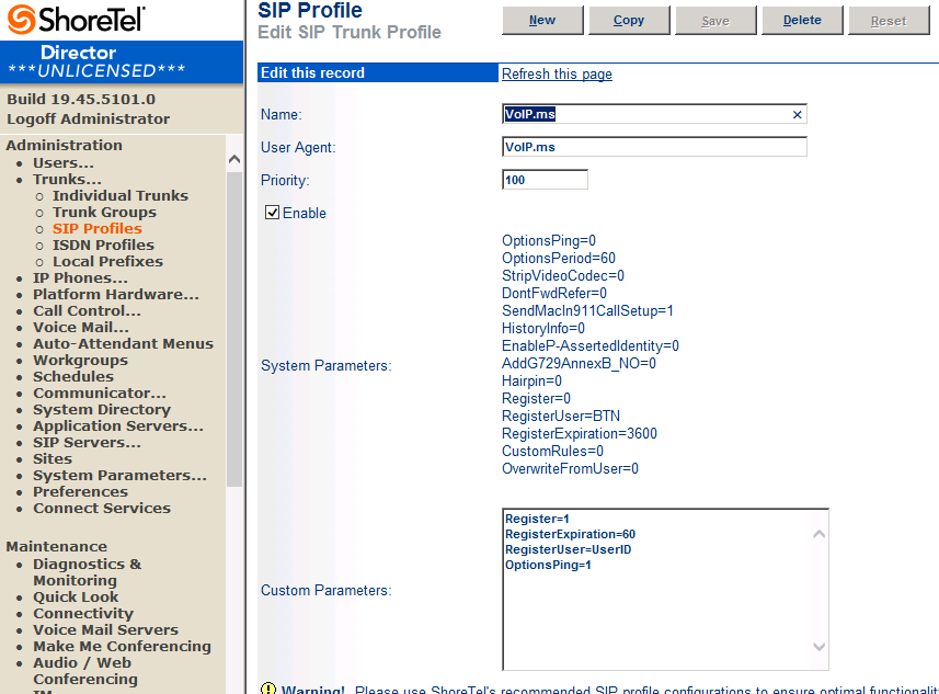 shoretel trunk test tool