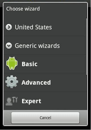 CSipSimple - Choose Wizard -> Basic