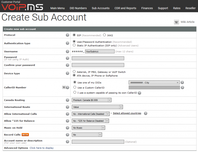 Free SIP Trunk Account in 60 Seconds