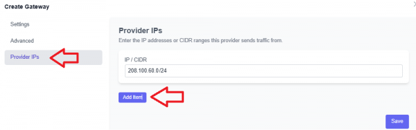 VoIP.ms Gateway configuration screen