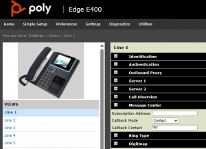 VoIPms PolyEdgeE400 Settings-Lines-MessageCenter.png